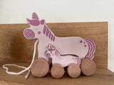 Holz Nachziehtier Einhorn